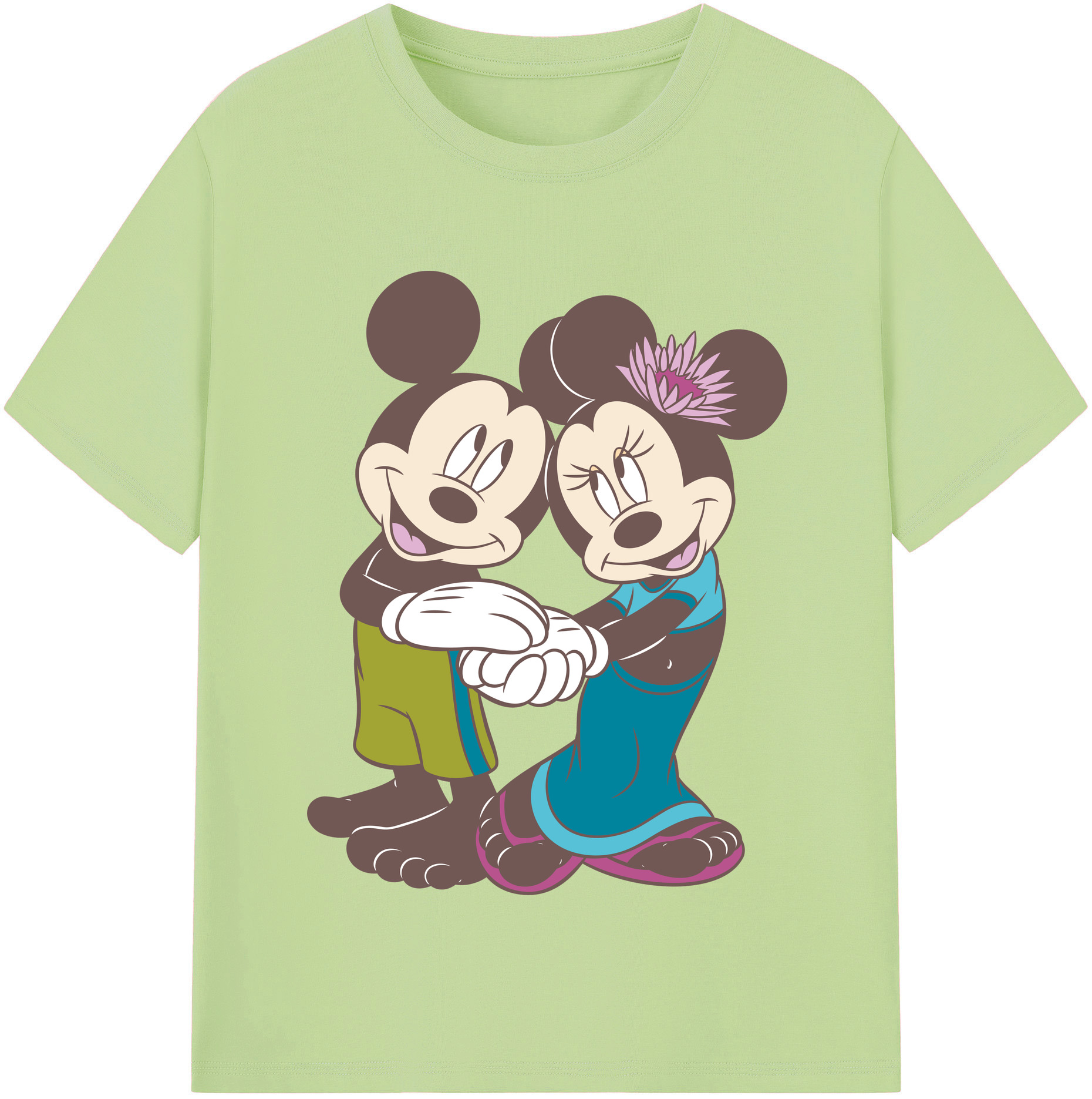 （画像用） ミッキーマウス Mickey Mouse 綿100％半袖Tシャツ（フロントプリント）